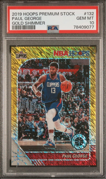2019 HOOPS PREMIUM GOLD SHIMMER /8 PAUL GEORGE PSA 10