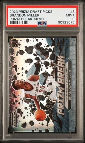 2023 PRIZM BRANDON MILLER PRIZM BREAK SILVER RC ROOKIE CARD PSA 9