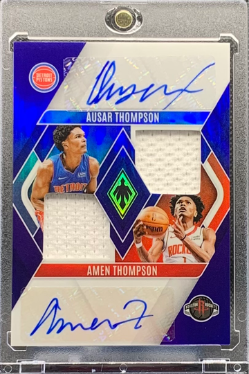2023 PANINI PHOENIX AMEN & AUSAR THOMPSON DUAL AUTO RC ROOKIE CARD /25 BLUE RARE RPA PATCH