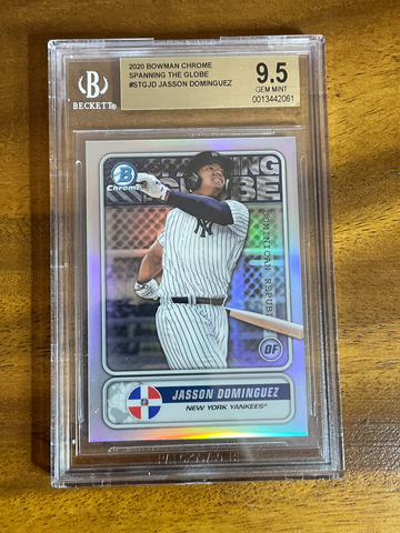 2020 1ST BOWMAN CHROME JASSON DOMINGUEZ ROOKIE PROSPECT STGJD SPANNING THE GLOBE BGS 9.5 GEM MINT 