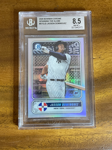 2020 BOWMAN CHROME JASSON DOMINGUEZ ROOKIE SPANNING THE GLOBE #STGJD BGS 8.5 NM-MT+