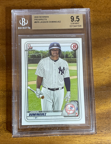 2020 1ST BOWMAN CHROME JASSON DOMINGUEZ ROOKIE PROSPECT BP8 BGS 9.5 GEM MINT