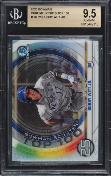 2020 BOWMAN CHROME SCOUTS TOP 100 BOBBY WITT JR. ROOKIE #BTP-25 BGS 9.5 GEM MINT