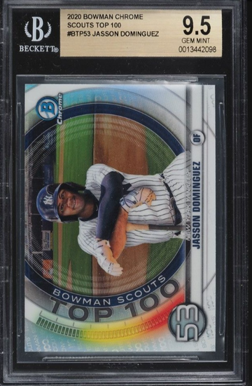 2020 BOWMAN CHROME SCOUTS TOP 100 JASSON DOMINGUEZ ROOKIE #BTP-53 BGS 9.5