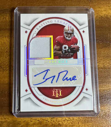 2023 PANINI NATIONAL TREASURES JERRY RICE LASTING LEGACIES PATCH AUTO SP 25/25 1/1 HOF