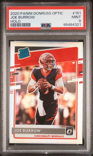 2020 PANINI DONRUSS OPTIC JOE BURROW #151 ROOKIE HOLO PSA 9