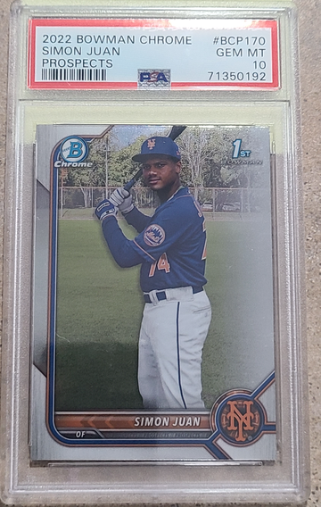 2022 Bowman Chrome Prospects 1st Simon Juan PSA 10