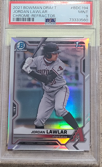 2021 Bowman Draft Chrome Jordan Lawler Refractor PSA9