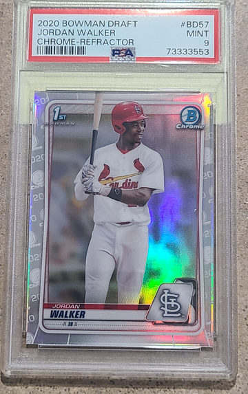 2020 Bowman Chrome 1st Jordan Walker Refractor PSA9