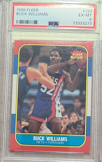 1986-87 Fleer Buck Williams Rookie RC PSA 6
