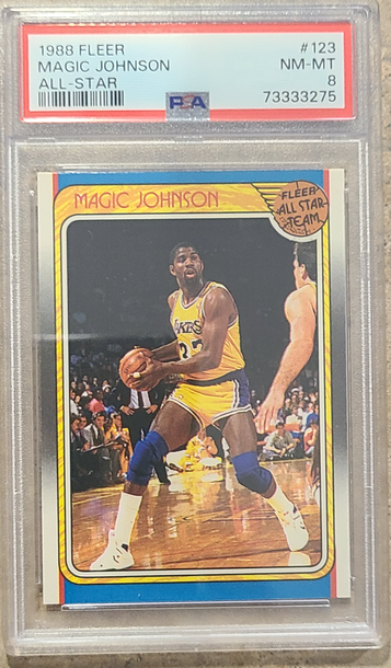 1988-89 Fleer Magic Johnson All Star PSA 8