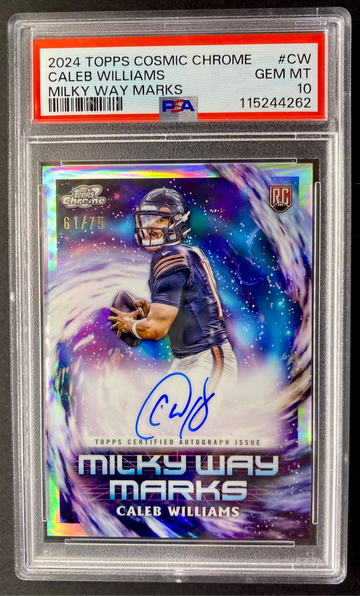 2024 Topps Cosmic Chrome Caleb Williams Milky Way Marks On-Card Auto PSA 10 Rookie RC /75