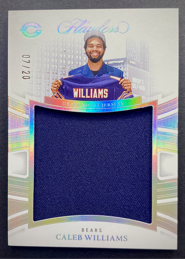 2025 Flawless Draft Night Jerseys Caleb Williams Silver /20 Patch Rookie RC