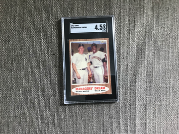 1962 Topps Managers’ Dream Mickey Mantle Willie Mays #18 SGC 4.5 VG-EX+