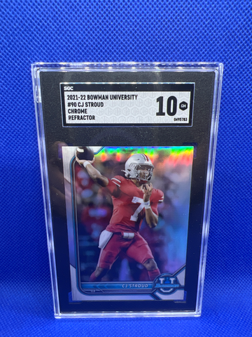 2021-22 Bowman University CJ STROUD Refractor #90 SGC 10