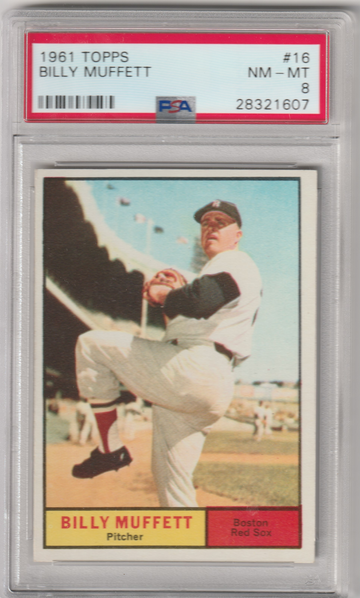 1961 Topps #16 Billy Muffett PSA 8 (Near Mint - Mint)