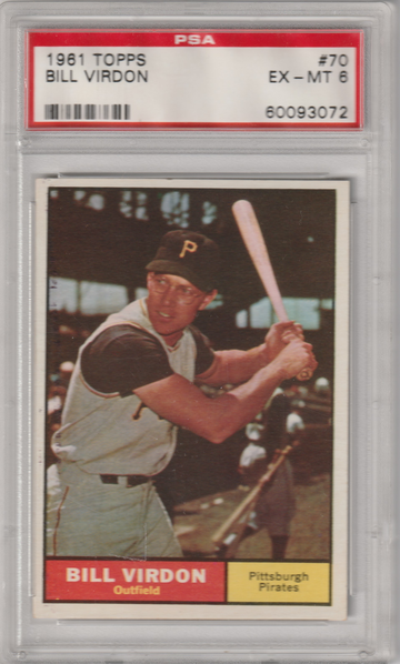 1961 Topps #70 Bill Virdon PSA 6 (Excellent-Mint)