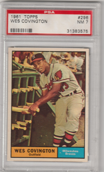 1961 Topps #296 Wes Covington PSA 7 (Near Mint)