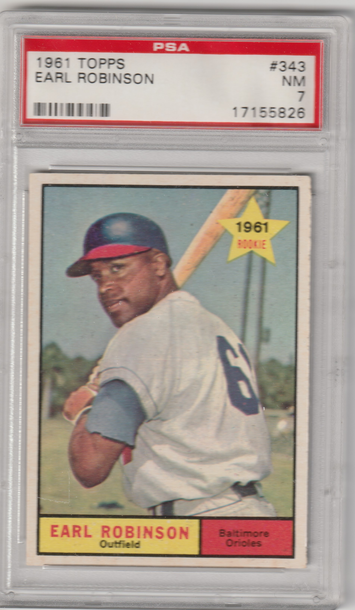1961 Topps #343 Earl Robinson Rookie PSA 7 (Near Mint)