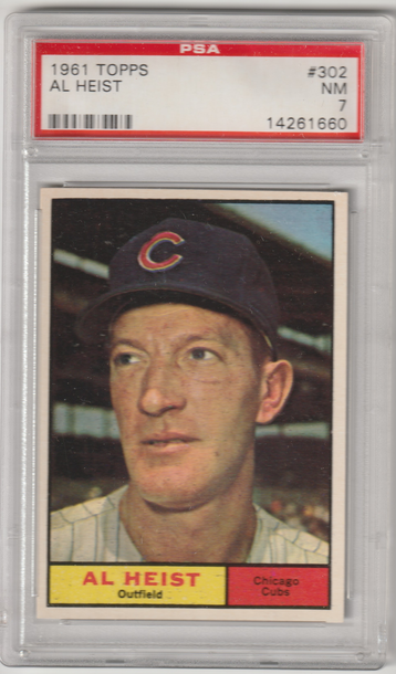 1961 Topps #302 Al Heist PSA 7 (Near Mint)