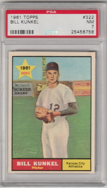 1961 Topps #322 Bill Kunkel PSA 7 (Near Mint)