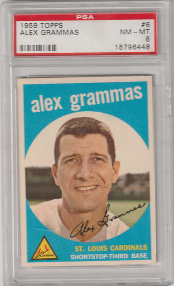 1959 Topps #6 Alex Grammas PSA 8 (Near Mint-Mint)