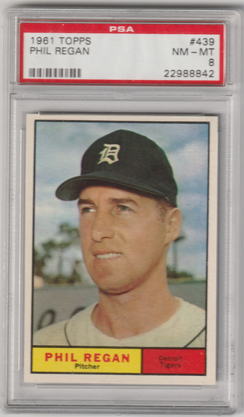 1961 Topps #439 Phil Regan PSA 8 (Near Mint-Mint)