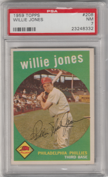 1959 Topps #208 Willie Jones PSA 7 (Near Mint)