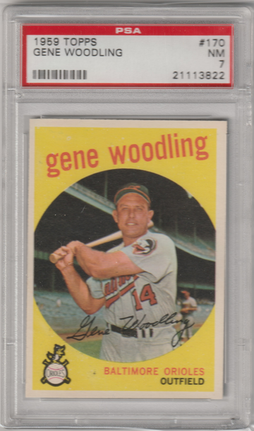 1959 Topps #170, Gene Woodling PSA 7 (Near Mint)