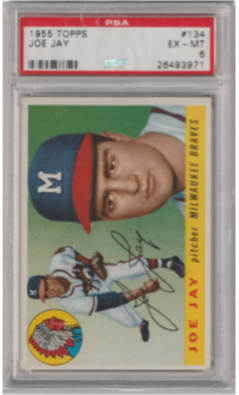 1955 Topps #134 Joe Jay PSA 6 (Excellent-Mint)
