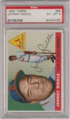 1955 Topps #98 Johnny Riddle PSA 6 (Excellent-Mint)