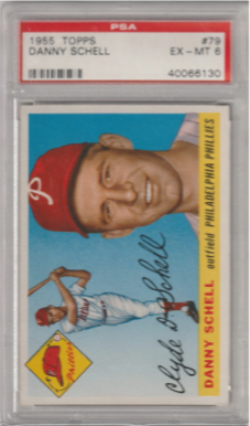 1955 Topps #79 Danny Schell PSA 6 (Excellent-Mint)