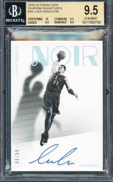 2018 Panini Noir Luka Doncic - Shadow Signatures (60/99) - BGS 9.5
