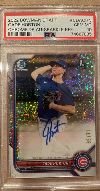 2022 Bowman Draft Cade Horton  Chrome DP Auto Sparkle  Refractor /71
