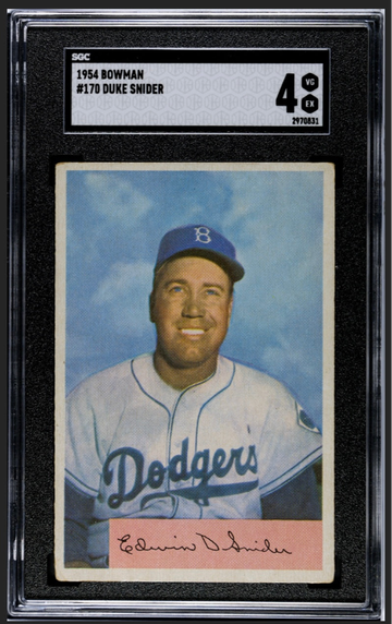 DUKE SNIDER 1954 BOWMAN SGC 4!