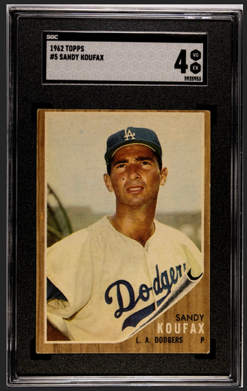 SANDY KOUFAX 1962 TOPPS SGC 4!