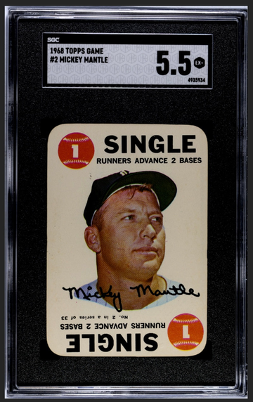 MICKEY MANTLE 1968 TOPPS GAME SGC 5.5!