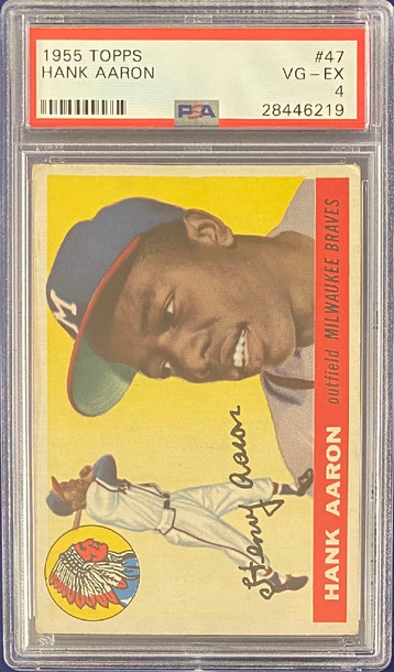 HANK AARON 1955 TOPPS PSA 4!