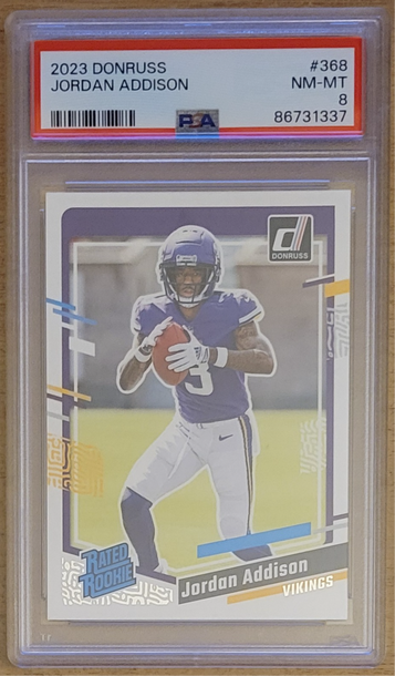 2023 Donruss Jordan Addison #368 PSA 8 NM-MT 