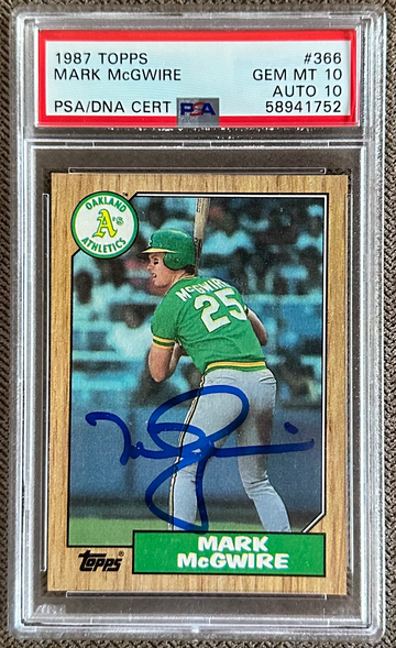 1987 Topps Mark McGwire 366 PSA 10 Auto 10 DNA
