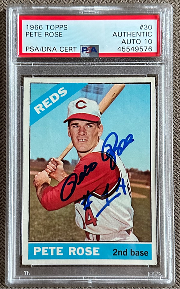 1966 Topps Pete Rose 30 PSA DNA Auto