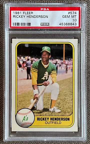 1981 Fleer Rickey Henderson 574 PSA 10