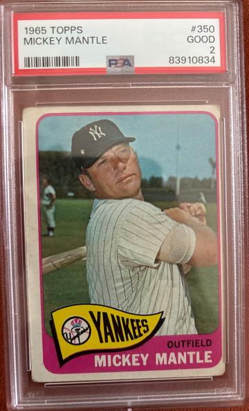 1965 Topps Mickey Mantle PSA 2 Good