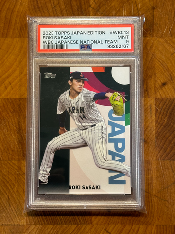 2023 Topps Japan Edition #WBC-13 Roki Sasaki WBC Japanese National Team RC PSA 9 Mint