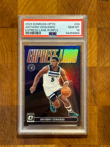 2023 Donruss Optic #24 Anthony Edwards Express Lane Purple PSA 10
