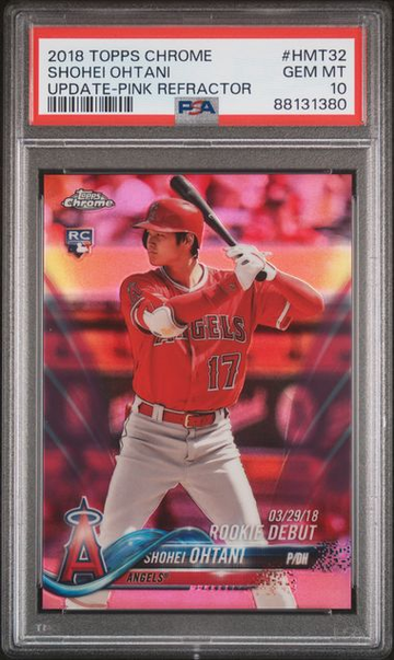 2018 Topps Chrome Shohei Ohtani Update RC Pink Refractor PSA 10 #HMT32