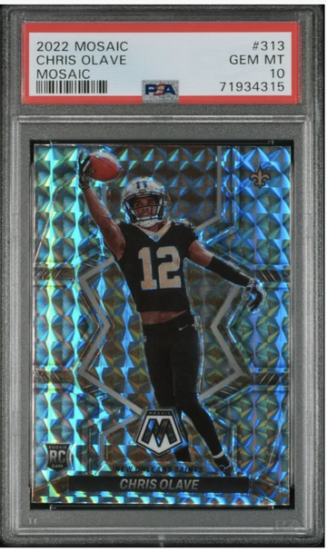 2022 Mosaic Chris Olave Mosaic Prism Rookie Card PSA 10 Gem Mint