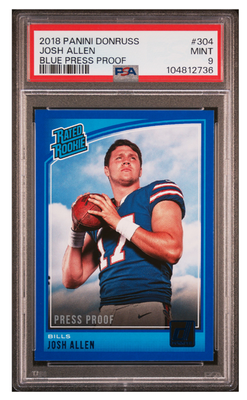 2018 Donruss Josh Allen Blue Rated Rookie PSA 9 Mint Buffalo Bills