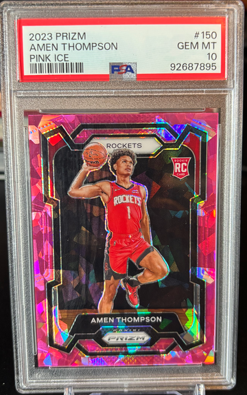 2023 Prizm Amen Thompson Pink Ice Rookie Card PSA 10 Gem Mint SP Rockets