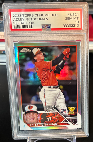 2023 Topps Chrome Update Adley Rutschman Rookie Refractor PSA 10 Gem Mint Orioles